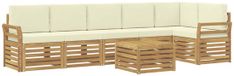vidaXL Buiten bank set 7 st Wit en crèmekleurig Polyester