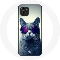 Maniacase Etui voor Samsung Galaxy A03 kattenbril stijl