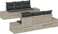 vidaXL Tuinbank Set Lichtgrijs/Donkergrijs Poly Rattan