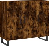 vidaXL Dressoir, 90x34x80 cm, bewerkt hout, gerookt eikenkleurig