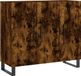 vidaXL Dressoir, 90x34x80 cm, bewerkt hout, gerookt eikenkleurig