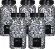 Mica Decorations decoratie steentjes - 5x - zilver - 650ml