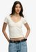 Superdry Athletic Essentials T-shirt met korte mouwen en rimpeleffect Dames Off White Maat 8