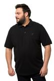 JP 1880 - Heren - Poloshirt basic Buik-Fit korte mouwen piqué - Zwart - Maat 9XL
