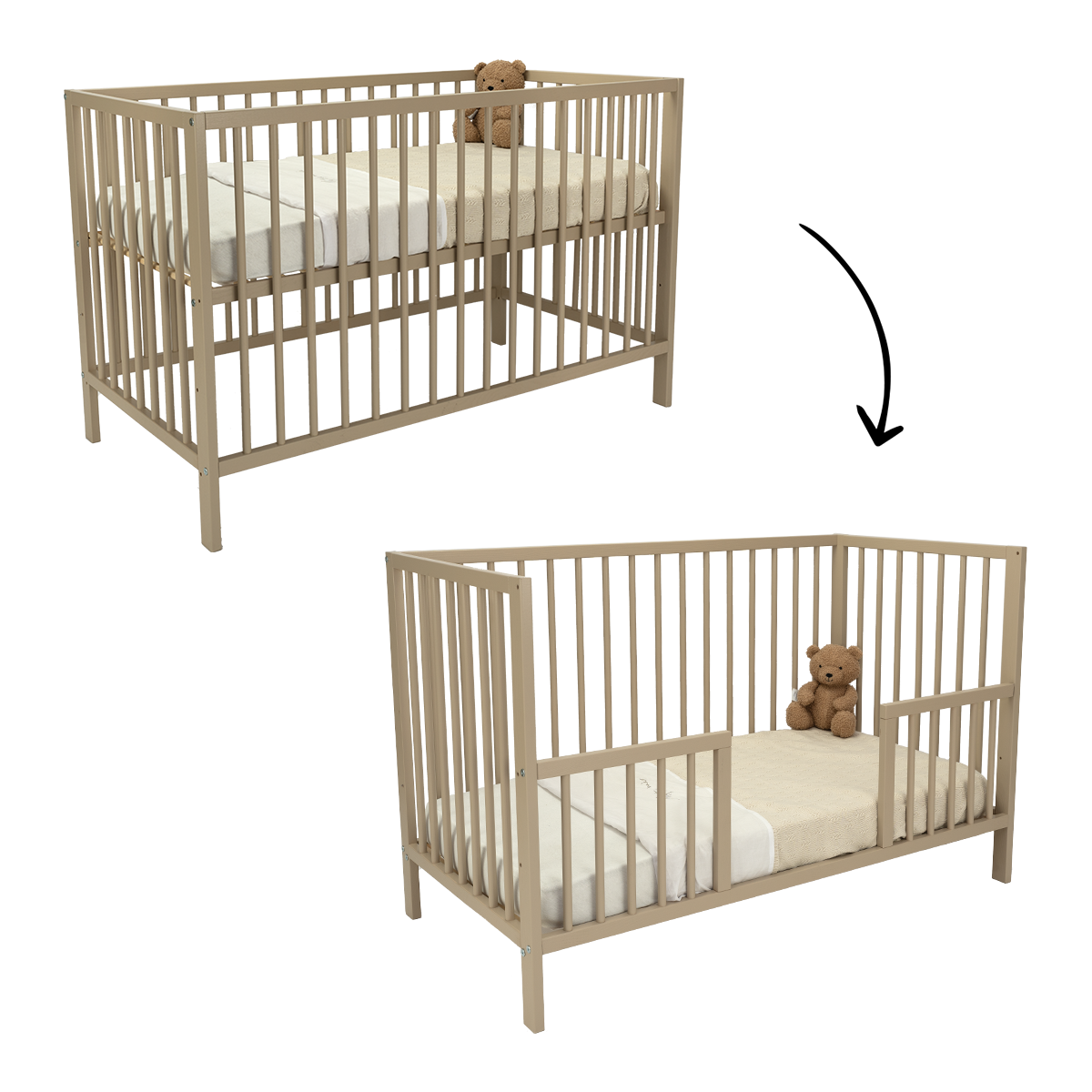 Colorfull Home Collection Colorfull Home Luca V2 Pure Sand 60x120 Meegroei Ledikant