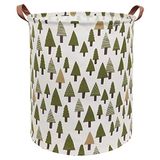 Sanjiaofen Grote opbergbakken, canvas stoffen wasmand opvouwbare opbergmanden voor thuis, kantoor, speelgoedorganizer, woondecoratie (boom)