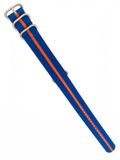 Ene Radiant Sunny Horlogeband Blauw/Oranje Textiel Unisex 23mm
