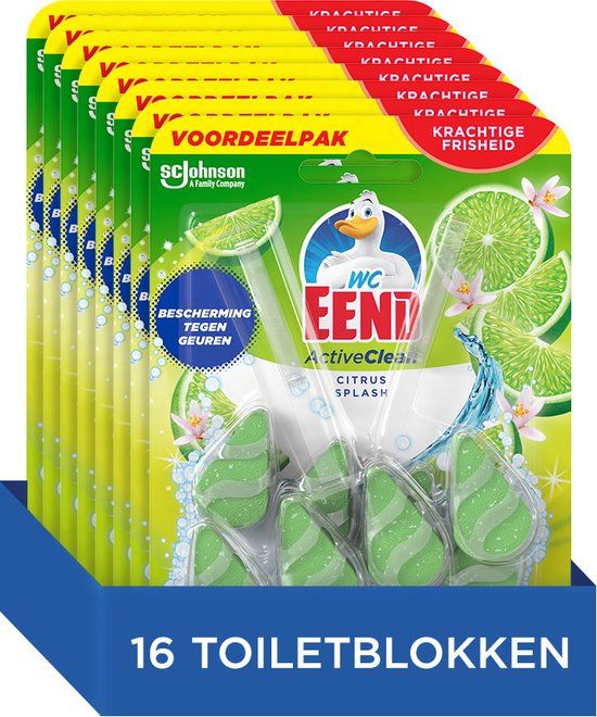 WC Eend - Toiletblok - Active Clean - Citrus Splash - Duopack - 16 stuks