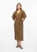 s.Oliver Midi jurk met ceintuur, lange mouw, ronde hals, effen, bruin, viscose