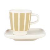 Marimekko Tasse expresso avec soucoupe Piccolo White-sand, 5 cl