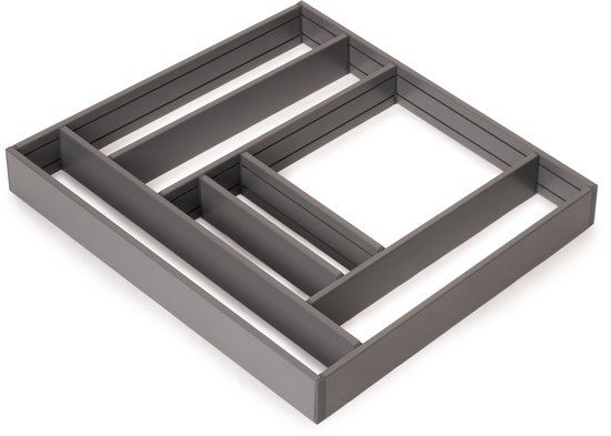 Emuca Alumount ladeindeling 600x500, Aluminium, Antracietgrijs