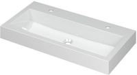 Wastafel INK Momento Wastafel Polystone met 2 Kraangaten - 900x450x90 mm - Glans Wit