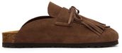 Sacha - Femme - Sabots en daim marron avec franges - Taille 42