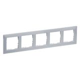 Legrand SEANO 5-voudig frame, thermoplast, halogeenvrij, afmetingen: 87 x 372 mm, kleur: gelakt aluminium, 765275