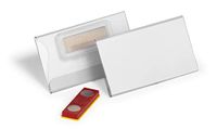 Durable naamplaatje 40x75 mm met magneet twist-proof, pak van 25, transparant, 824319