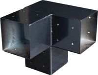 Tuindeco Paalverbinder 3-weg Hoek Zwart Staal 15x15cm