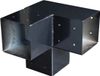 Tuindeco Paalverbinder 3-weg Hoek Zwart Staal 15x15cm
