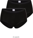 Beeren Engelvaart Tricot B.V. 2-pak dames slip - midi comfort - badstof kruisje - Zwart / M