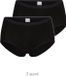 Beeren Engelvaart Tricot B.V. 2-pak dames slip - midi comfort - badstof kruisje - Zwart / M