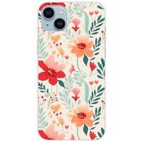 Apple iPhone 15 Plus Flower wall bedrukt siliconen hoesje