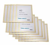 TUKA-i-AKUT [30x] A3 Infoframe Magneetlijst met Zelfklevende Achterkant, Gemakkelijk Uitwisselbaare Magnetische Wissellijst voor Wanden en Deuren, Informatielijst Set van 30 Goud Kleur, TKD8400-A3-30x