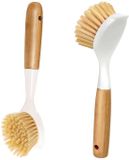 Dailygoods Brosse à vaisselle avec poignée antidérapante - Brosse à vaisselle en bois - 2 pièces - Sisal naturel