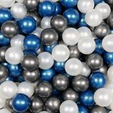 Mimii Ballen voor ballenbak 7cm 500st nacré, bleu métallisé, graphite métallisé