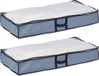 Merkloos Relaxdays Set van 2 stoffen opbergzakken met venster, 14 x 100 x 50 cm, grijs/transparant