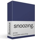 Snoozing Jersey - Hoeslaken Extra Hoog - 200x200 cm - Navy