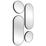 HOME DECO FACTORY HD0401 Round and Oval Decorative Mirror Set of 4 Black