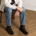 Manfield - Heren - Zwarte leren veterboots - Maat 46