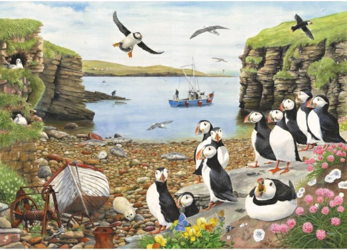 House Of Puzzles Puffin Parade Puzzel 500 Stukjes XL