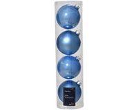 Decoris Kerstballen glas d10 cm sky blue 4 st
