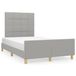 VidaXL Cadre de lit sans matelas, gris clair, 120x190 cm, avec revêtement en tissu