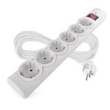 EMOS - Overspanningsbeveiliging stekkerdoos met LED-display, 6-voudig, 5 m kabel