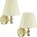 Merkloos Relaxdays Wandlamp binnen - set van 2 - met kap - E14 - Koper/Crème