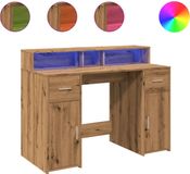 vidaXL Bureau met LED-verlichting 120x55x91 cm hout artisanaal eiken
