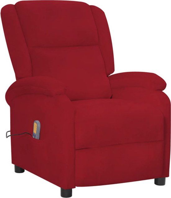 vidaXL Massagestoel fluweel wijnrood