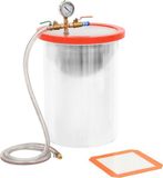 vidaXL Vacuümkamer 22,7 L Roestvrij Staal Zilver