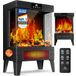 KESSER® Arvo Led-haard met elektrische verwarming, elektrische open haard met realistisch vuur/vlameffect via afstandsbediening, timer, oververhittingsbeveiliging, twee warmtestanden, 1800 W