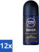 Nivea 12 x Men Deep Deodorant Roller - Anti-transpirant - 48 Uur Bescherming - Actieve Kool - Zweetbestendig - 50 ml
