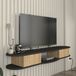 [en.casa] TV meubel Nyskiri zwevend 150x35x19 cm antraciet en eikenkleurig