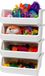 ReadySpace Extra grote stapelbare plastic opbergbakken, 4-pack, wit
