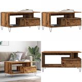 vidaXL Salontafel, bewerkt hout, oud houtkleurig, 90x49x45 cm