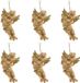 Merkloos / Sans marque Decoris engel met lute - 6x - goud - kunststof - 10 x 6 cm - kerstversiering - hangdecoratie