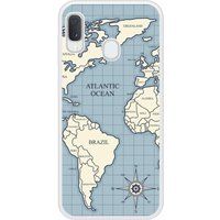 Samsung Bedrukt siliconen hoesje compatibel met Galaxy A20e Map vintage
