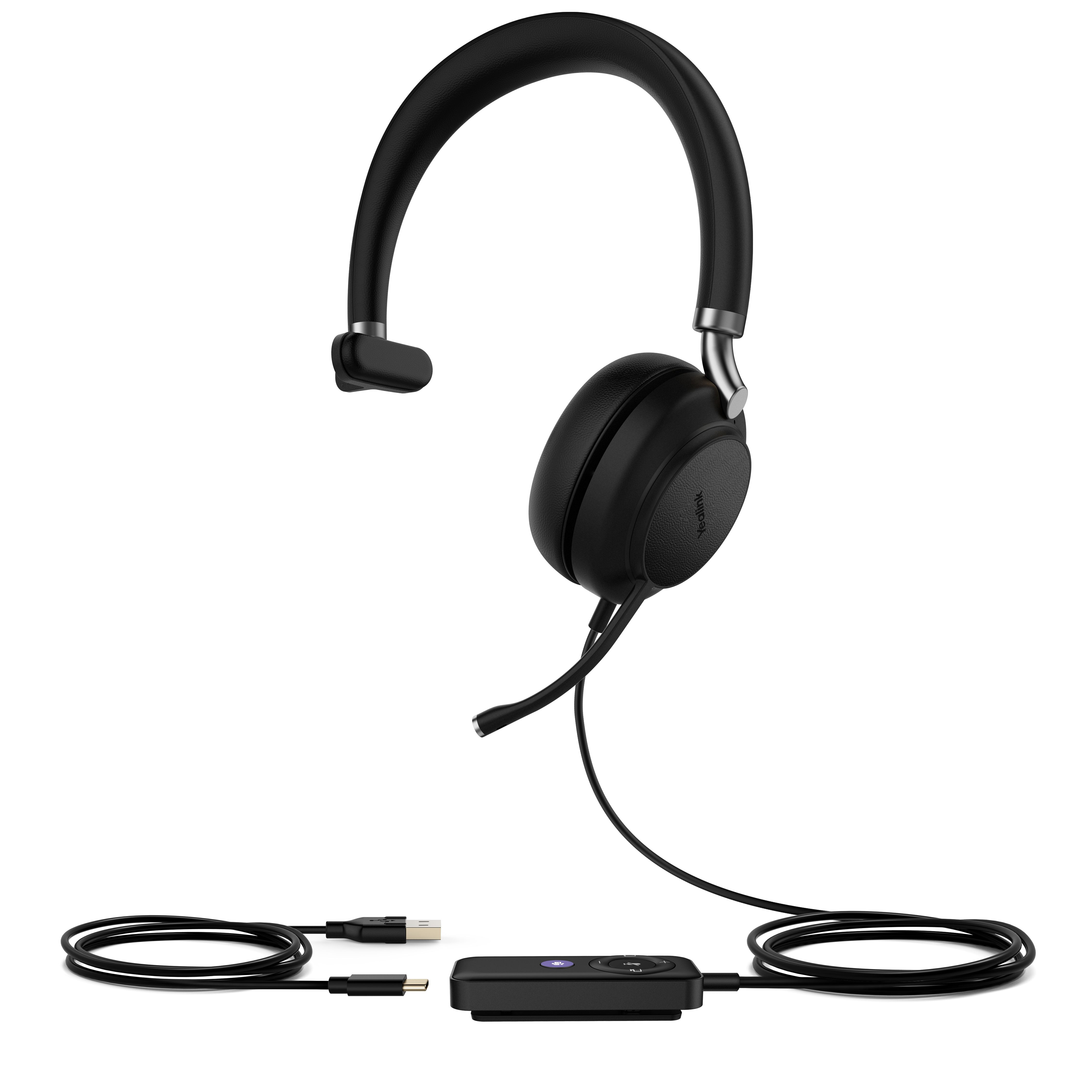 Yealink UH38 Mono Teams Headset - USB-C - Bluetooth - Zwart