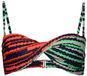 Superdry Vintage Mix bandeaubikinitop Dames Fluro Pink Pop Gestreept Mouwloos Sweetheart