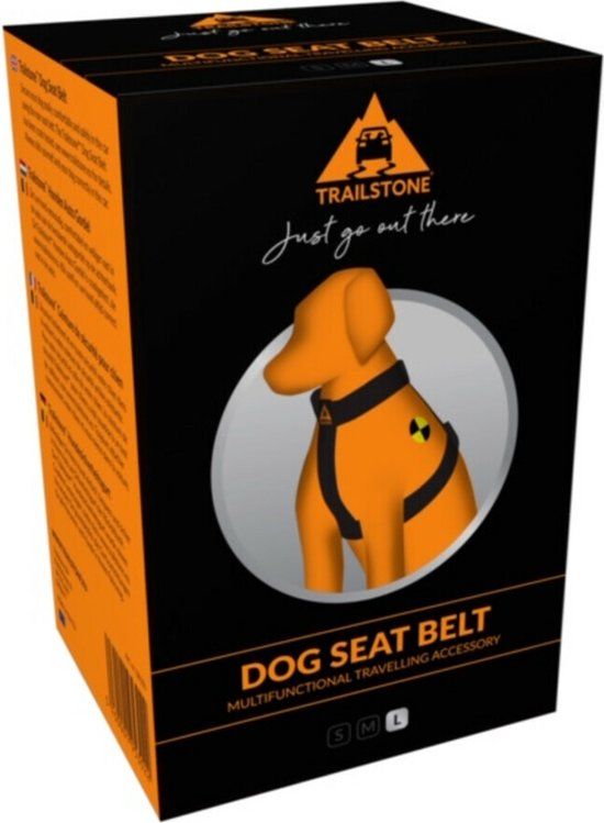 Trailstone Dog Seat Belt Large - Zwart - Nylon