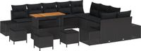 vidaXL Tuinbank Zwart Polywood